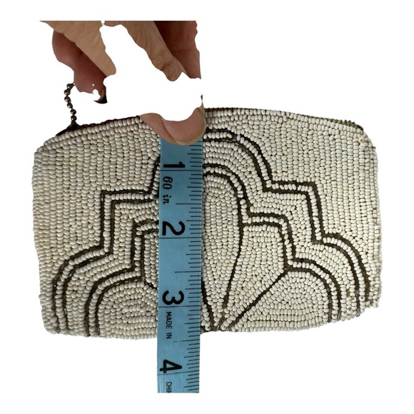 Art Deco White Beaded Clutch‎ - Picture 5 of 5